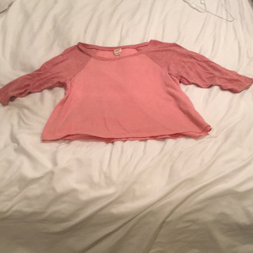 Red 3/4 sleeve baseball T-shirt. Mossimo